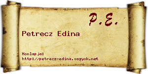 Petrecz Edina névjegykártya