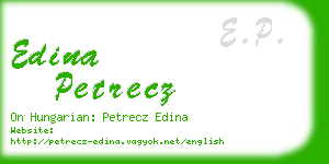 edina petrecz business card